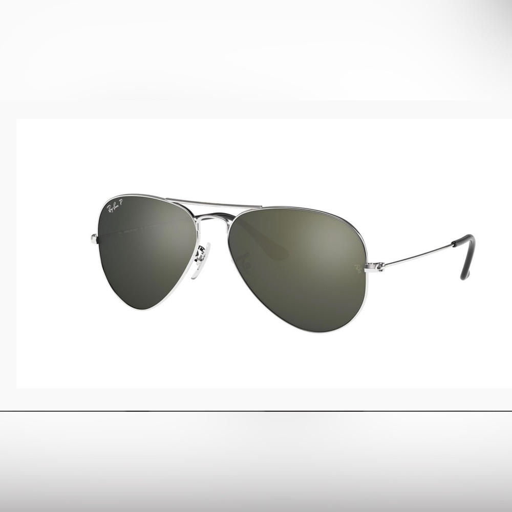 Ray-Ban Silver and Black Aviator Sunglasses